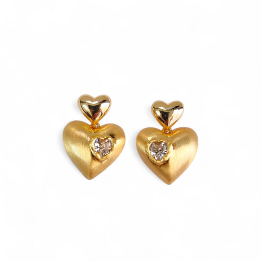 DIAMOND HEART EARRINGS